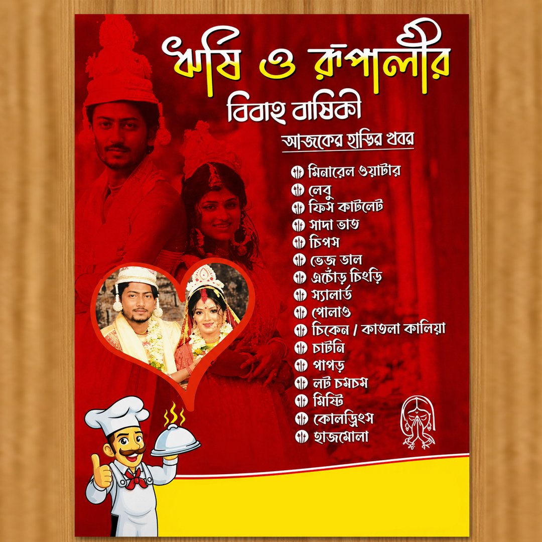 ART BOARD HAND MENU CARD