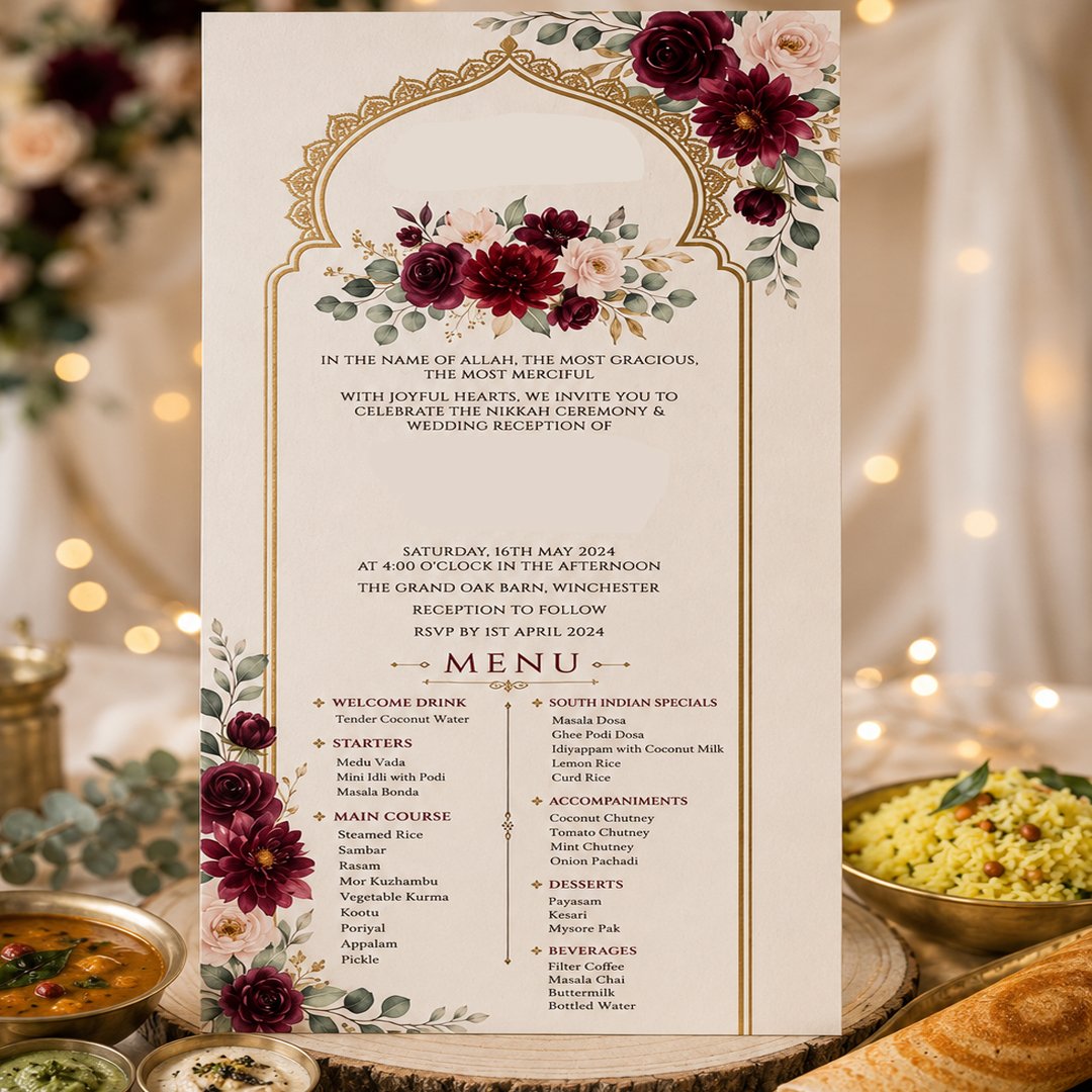 TEXTURE HAND MENU CARD