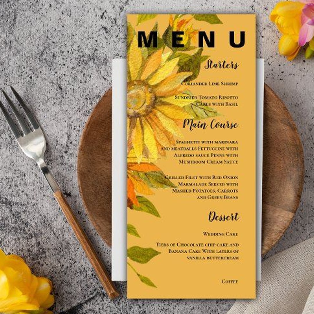 SCENTED HAND MENU CARD