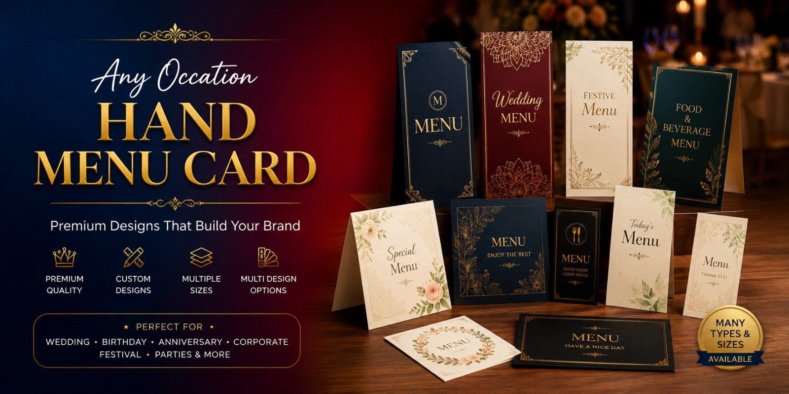 hand menu card