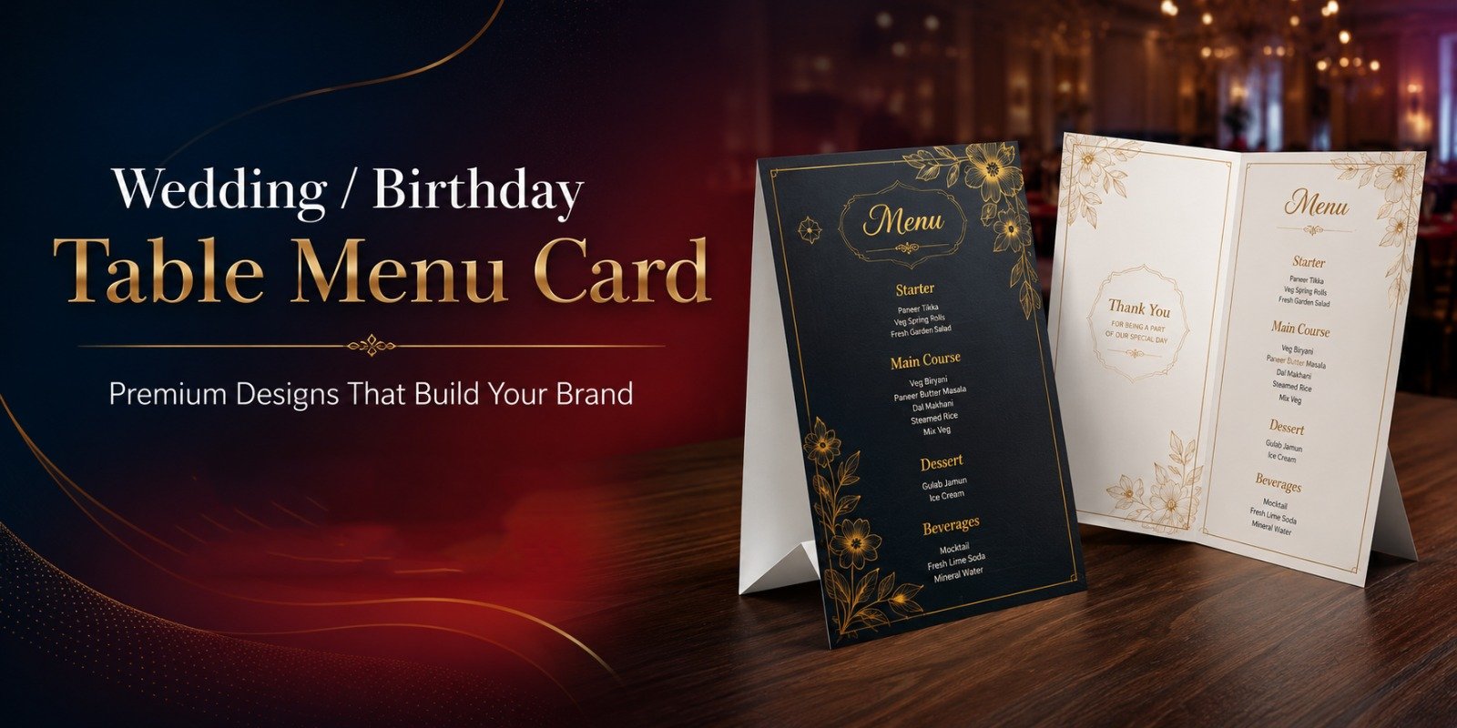 table menu card